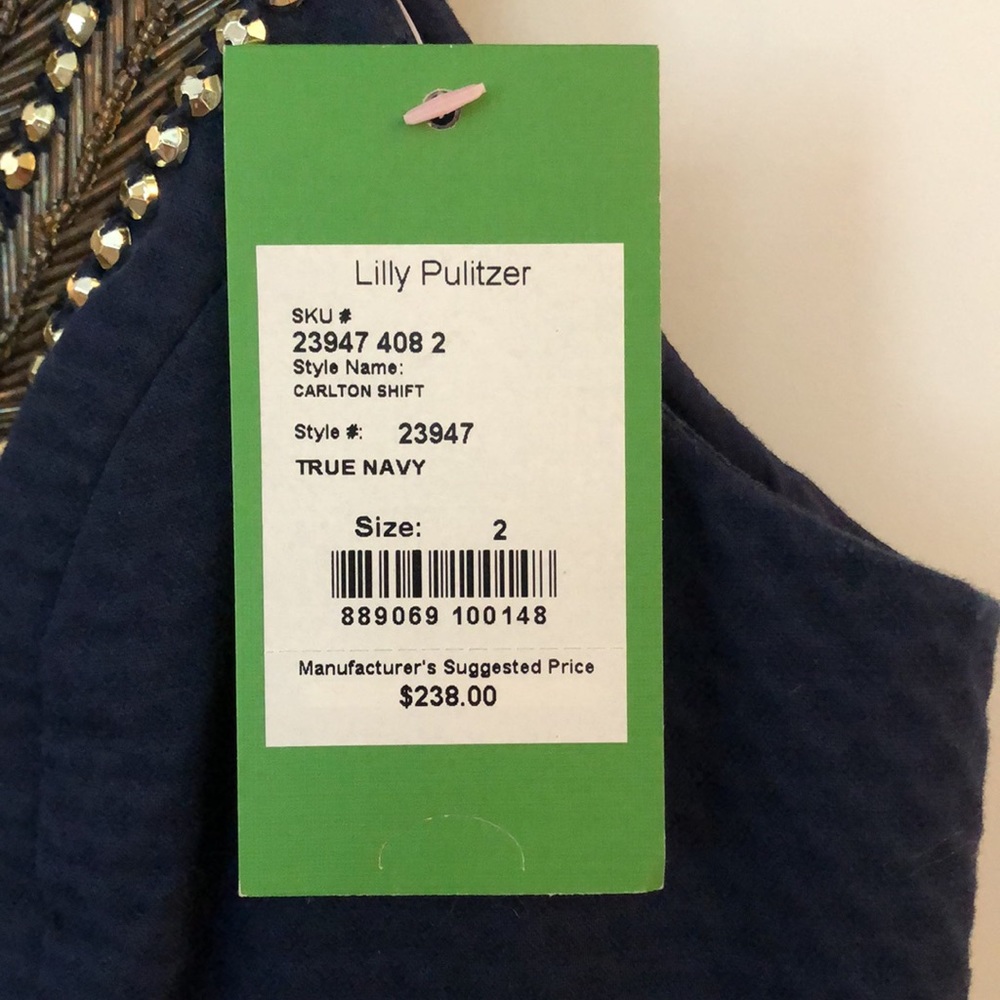 Lilly Pulitzer Navy Blue Carlton Shift Dress - Picture 3 of 3